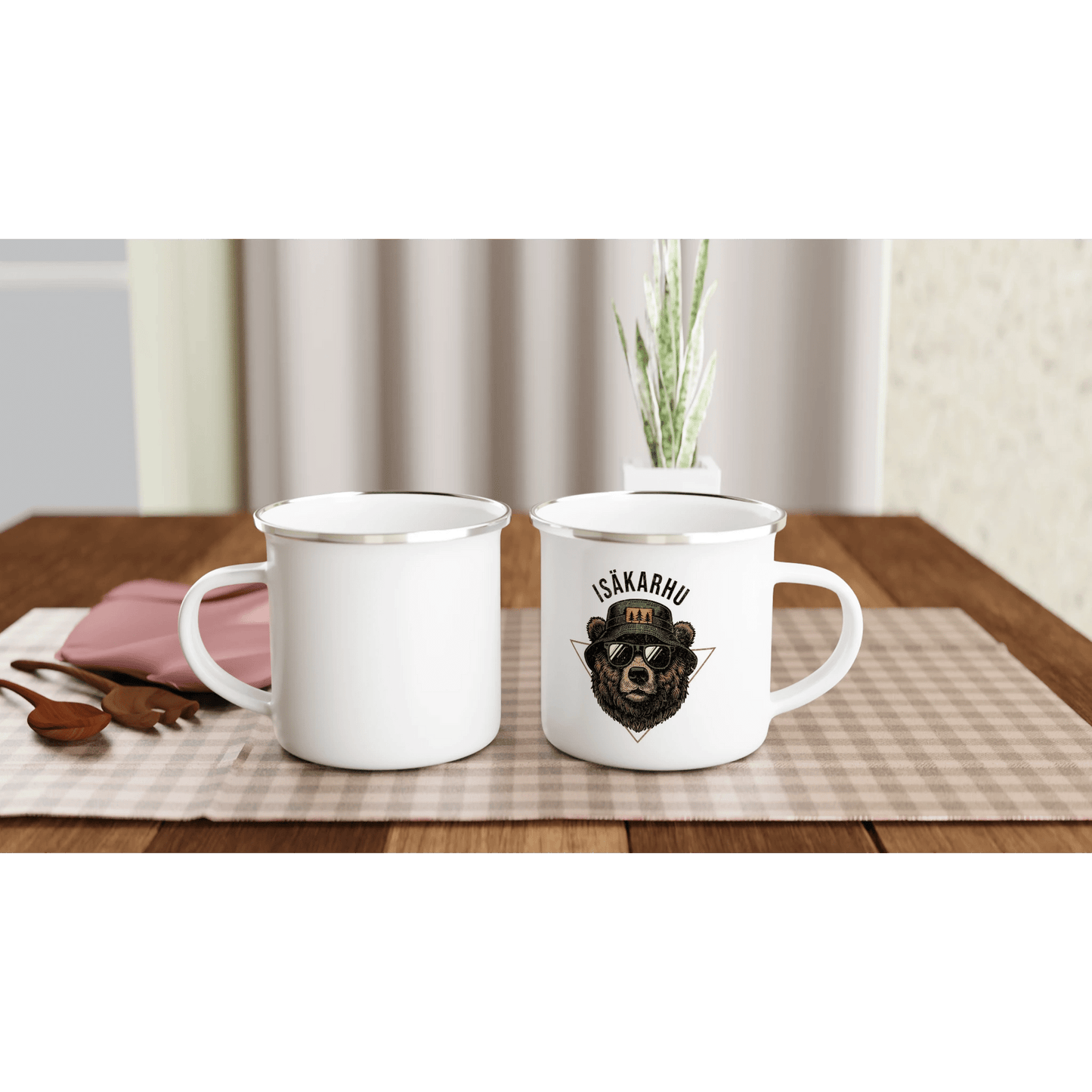 Isäkarhu - Emalimuki 3,5dl - Mun Paita