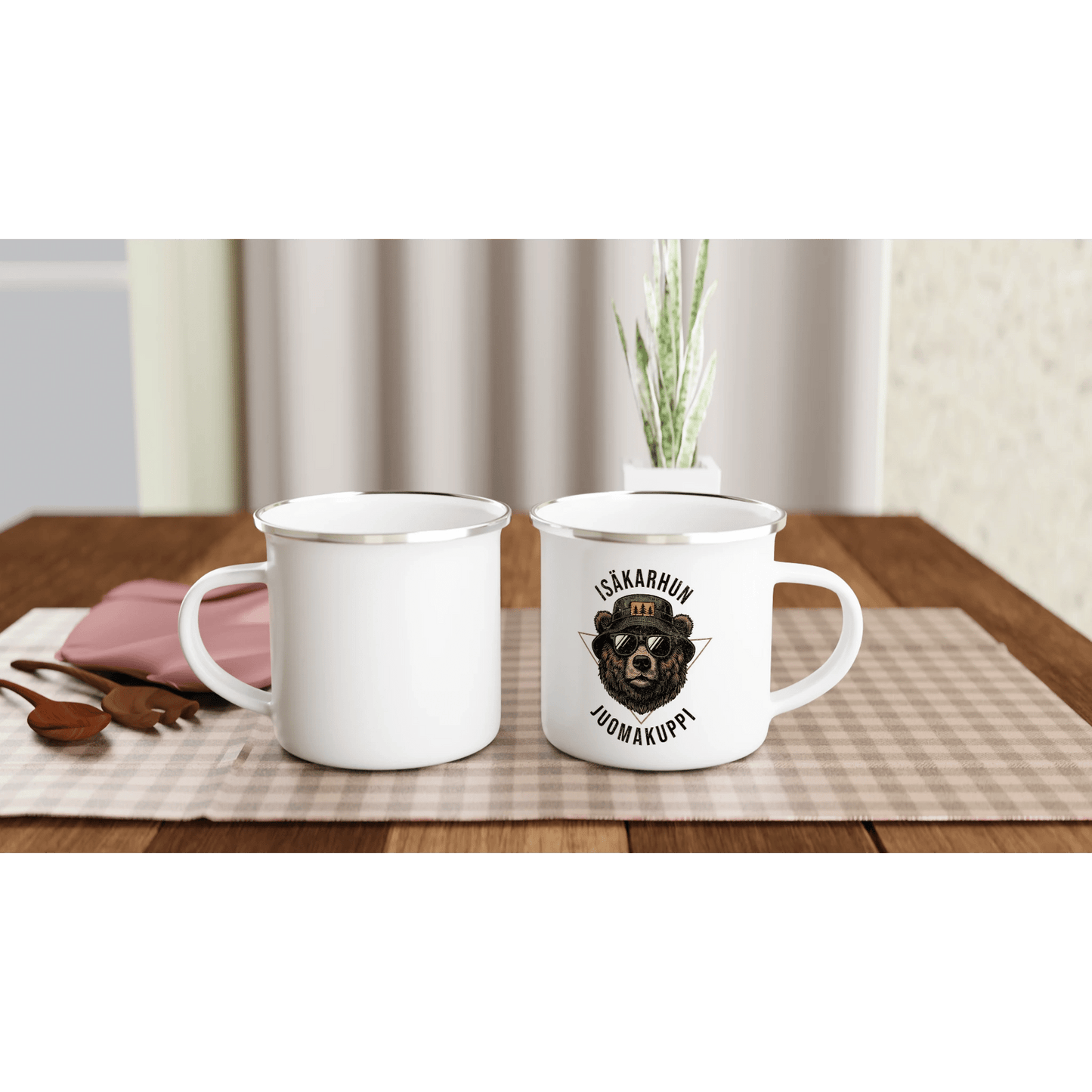 Isäkarhun juomakuppi - Emalimuki 3,5dl - Mun Paita