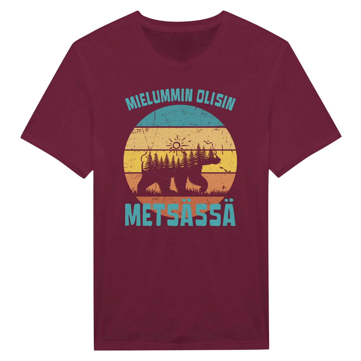 Mielummin Olisin Metsässä Karhu - Miesten T - paita - Mun Paita