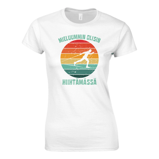 Mieluummin Olisin Hiihtämässä (P) - Naisten T - paita - Mun Paita