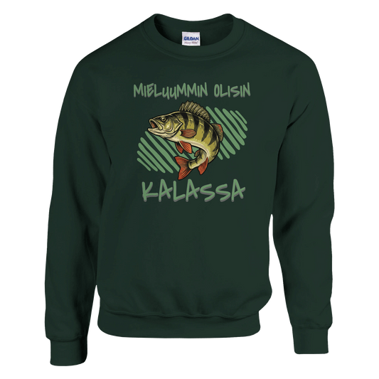 Mieluummin Olisin Kalassa - Ahven - Collegepaita - Mun Paita