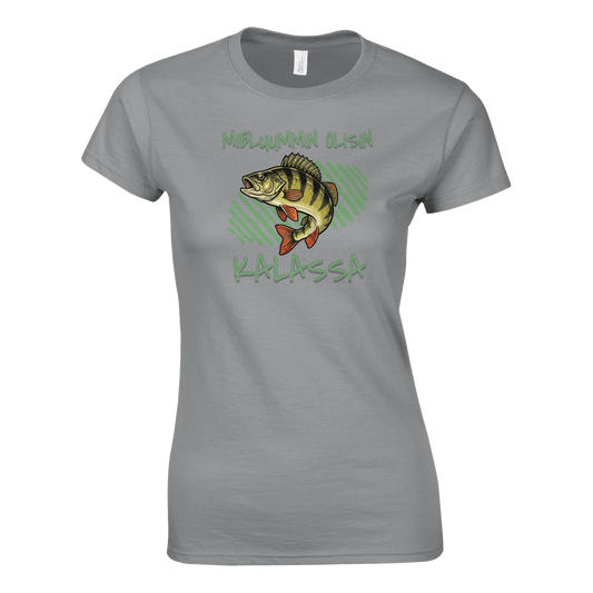Mieluummin Olisin Kalassa - Ahven - Naisten T - paita - Mun Paita