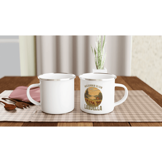 Mieluummin Olisin Landella 2 - Emalimuki 3,5dl - Mun Paita