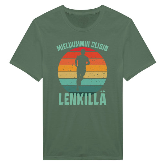 Mieluummin Olisin Lenkillä - Miesten T - paita - Mun Paita
