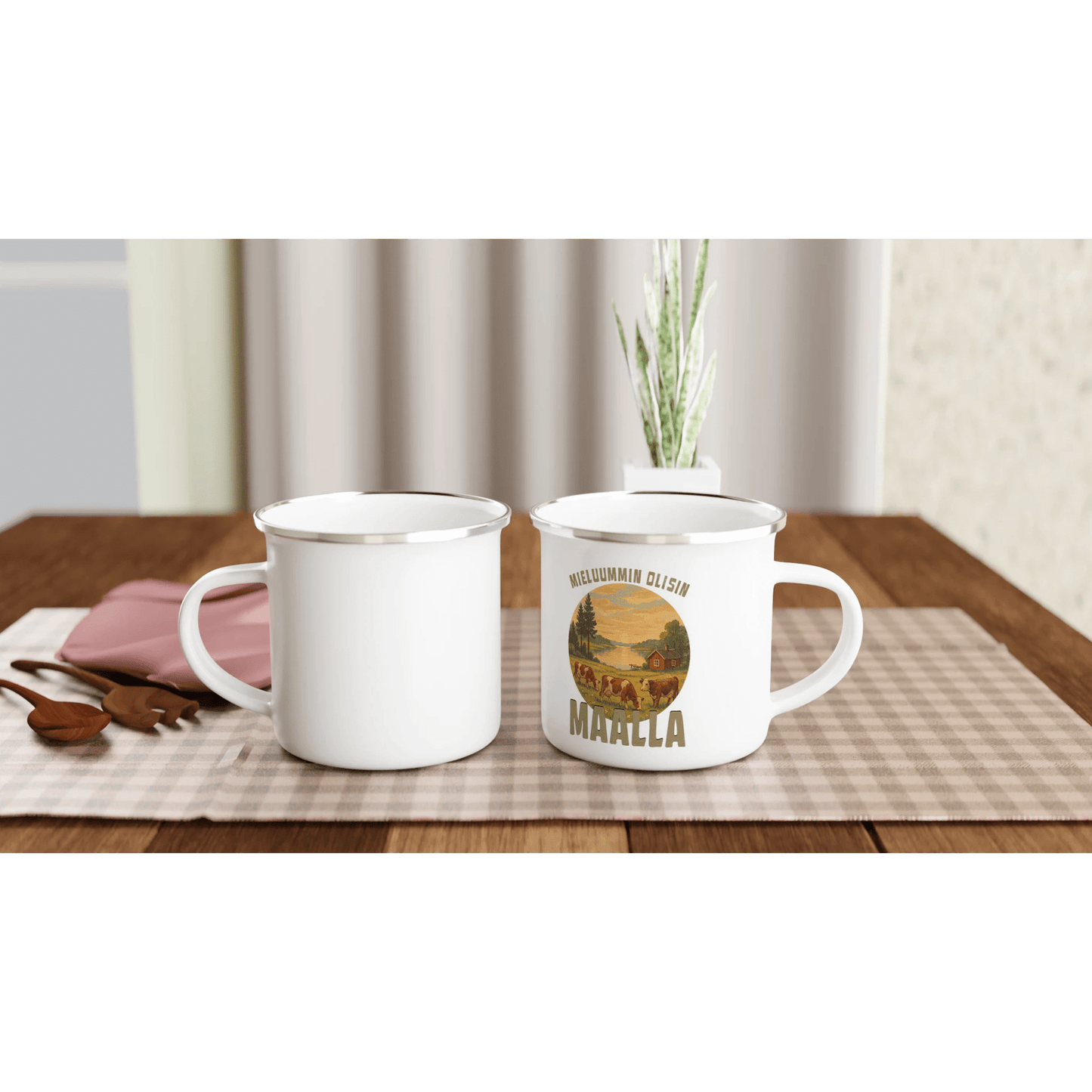 Mieluummin Olisin Maalla 2 - Emalimuki 3,5dl - Mun Paita