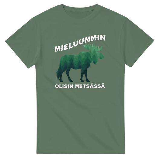 Mieluummin Olisin Metsässä Hirvi v.2 - 3XL - 5XL T - paita - Mun Paita