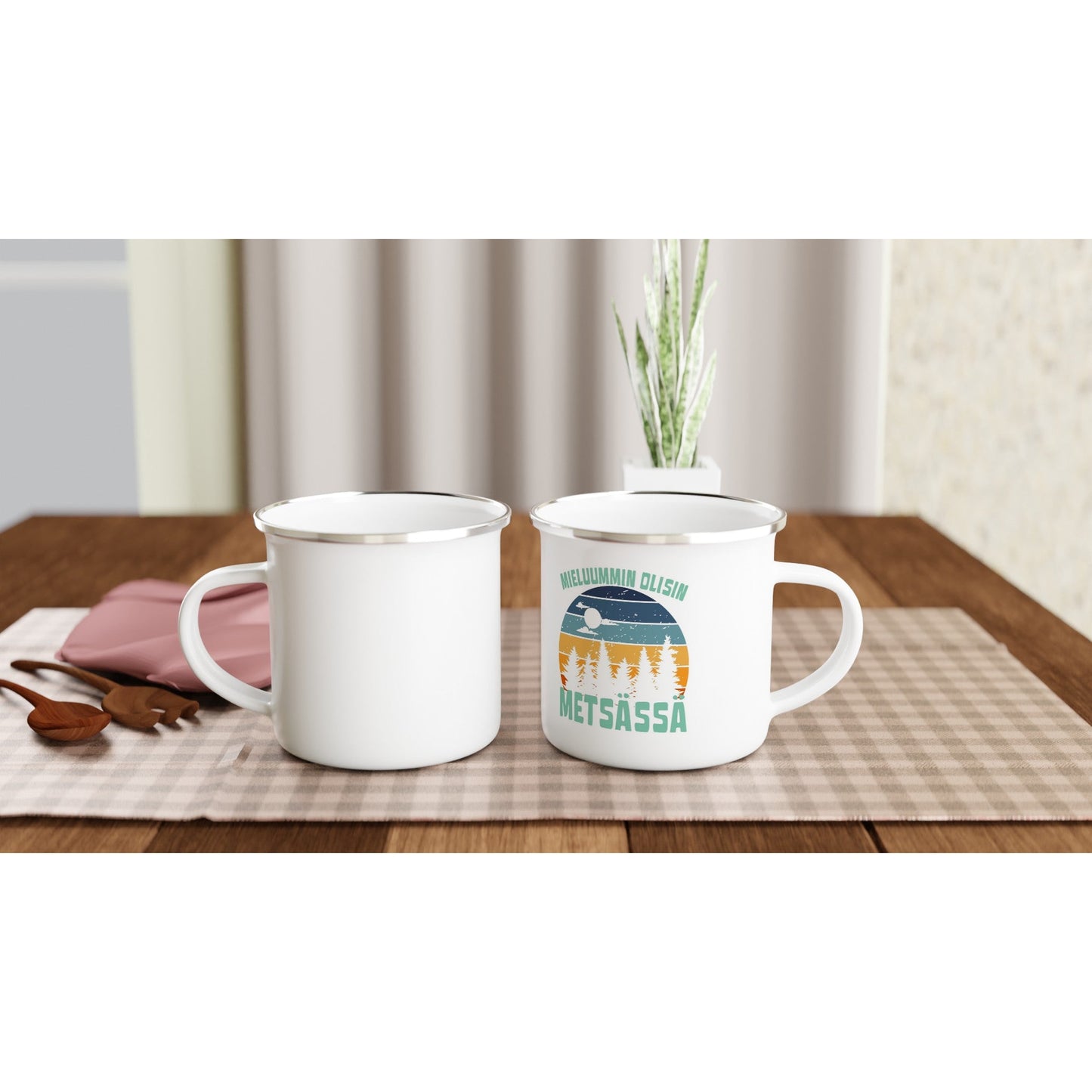 Mieluummin Olisin Metsässä v.2 - Emalimuki 3.5dl - Mun Paita