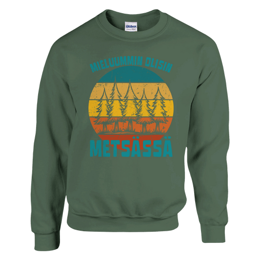 Mieluummin Olisin Metsässä v.9 - Collegepaita - Mun Paita