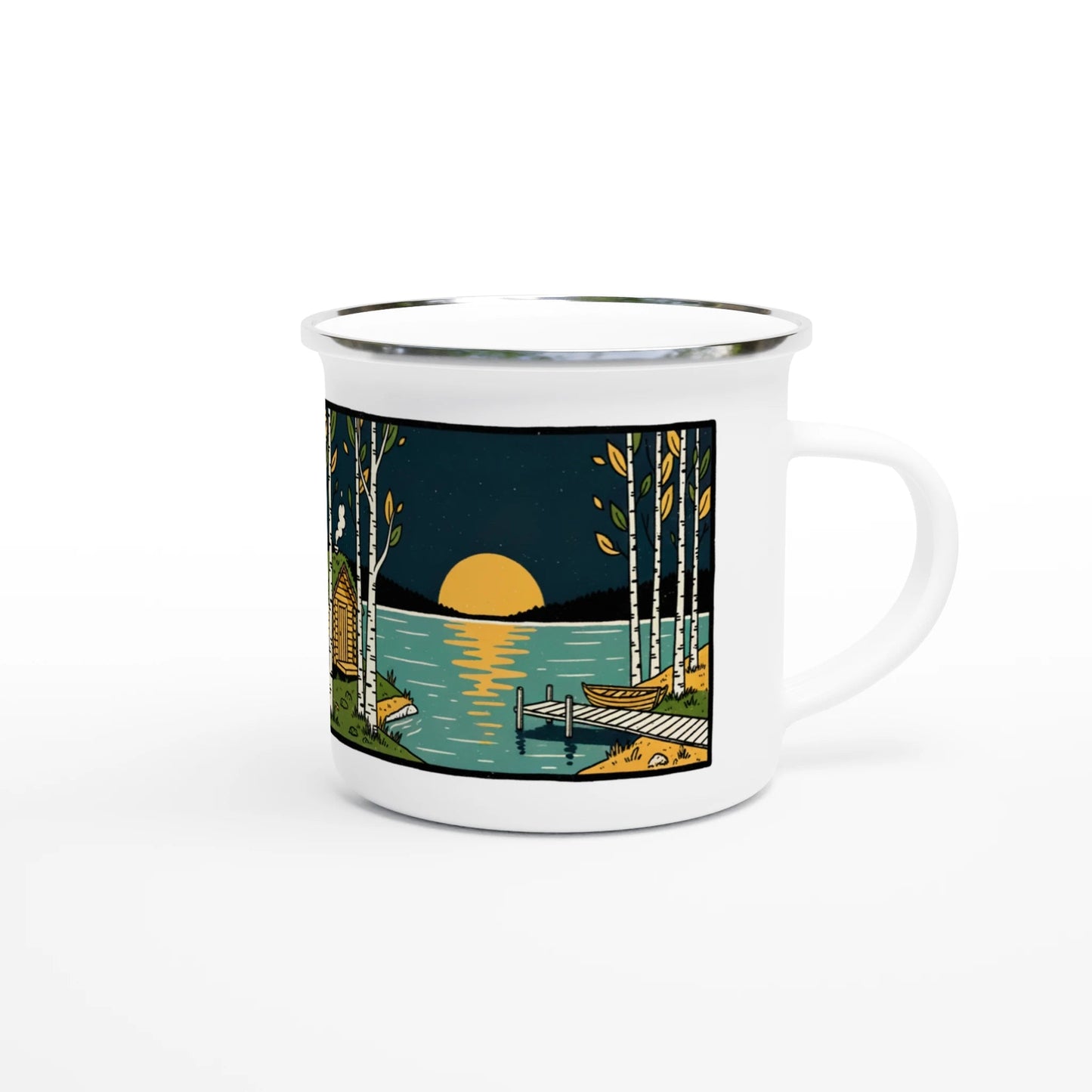 Mieluummin Olisin Mökillä - Emalimuki 3,5dl - Mun Paita