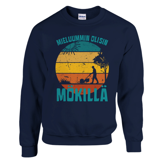 Mieluummin Olisin Mökillä Leikkaamassa Ruohoa - Collegepaita - Mun Paita