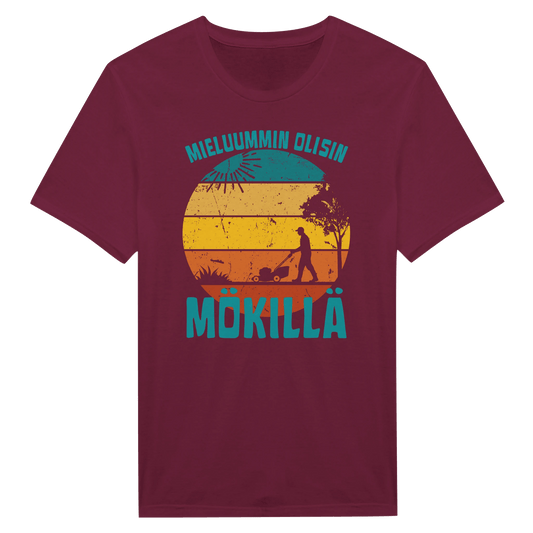 Mieluummin Olisin Mökillä Leikkaamassa Ruohoa - Miesten T - paita - Mun Paita