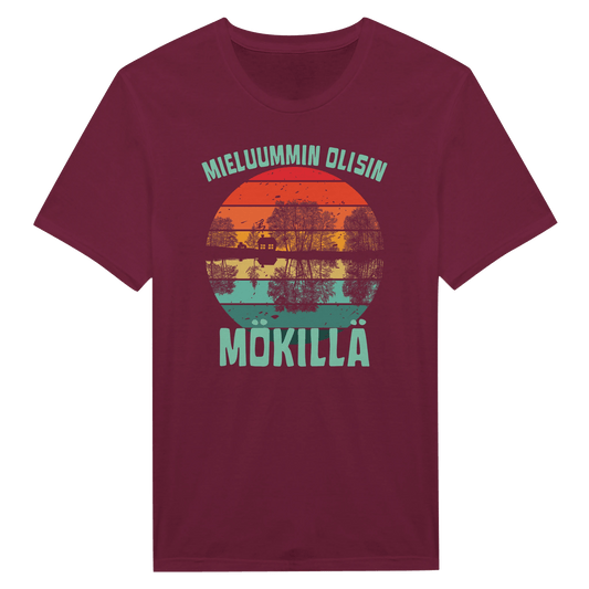Mieluummin Olisin Mökillä (mökki ja traktori) - Miesten T - paita - Mun Paita