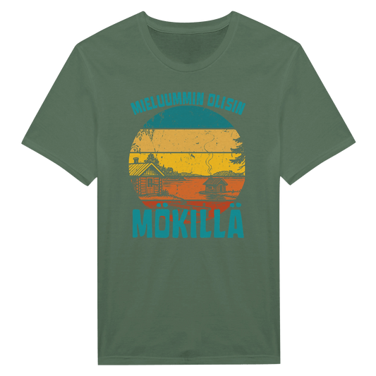 Mieluummin Olisin mökillä Rantasauna - Miesten T - paita - Mun Paita