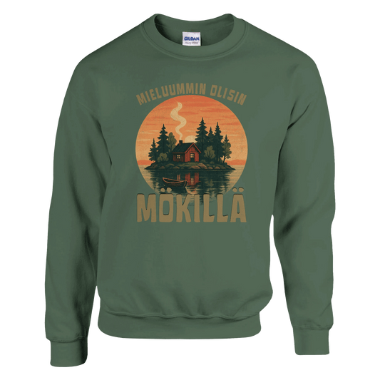 Mieluummin Olisin Mökillä Saaressa - Collegepaita - Mun Paita