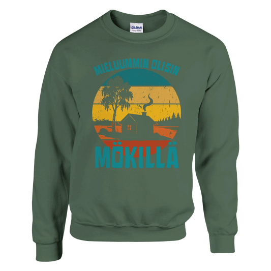 Mieluummin Olisin Mökillä Tupa - Collegepaita - Mun Paita