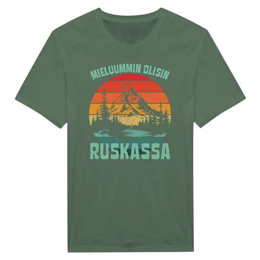 Mieluummin Olisin Ruskassa - Miesten T - paita - Mun Paita