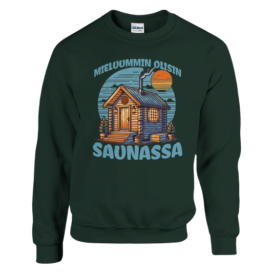 Mieluummin Olisin Saunassa v.3 - Collegepaita - Mun Paita