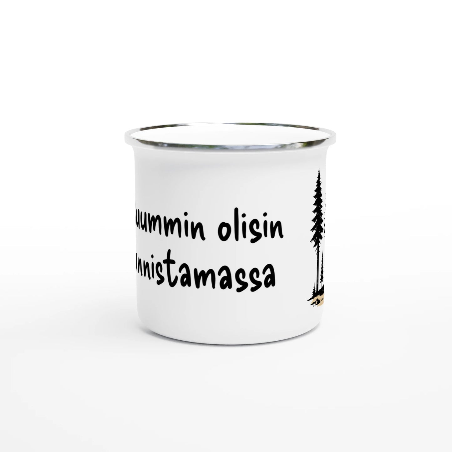Mieluummin Olisin Suunnistamassa - Emalimuki 3,5dl - Mun Paita