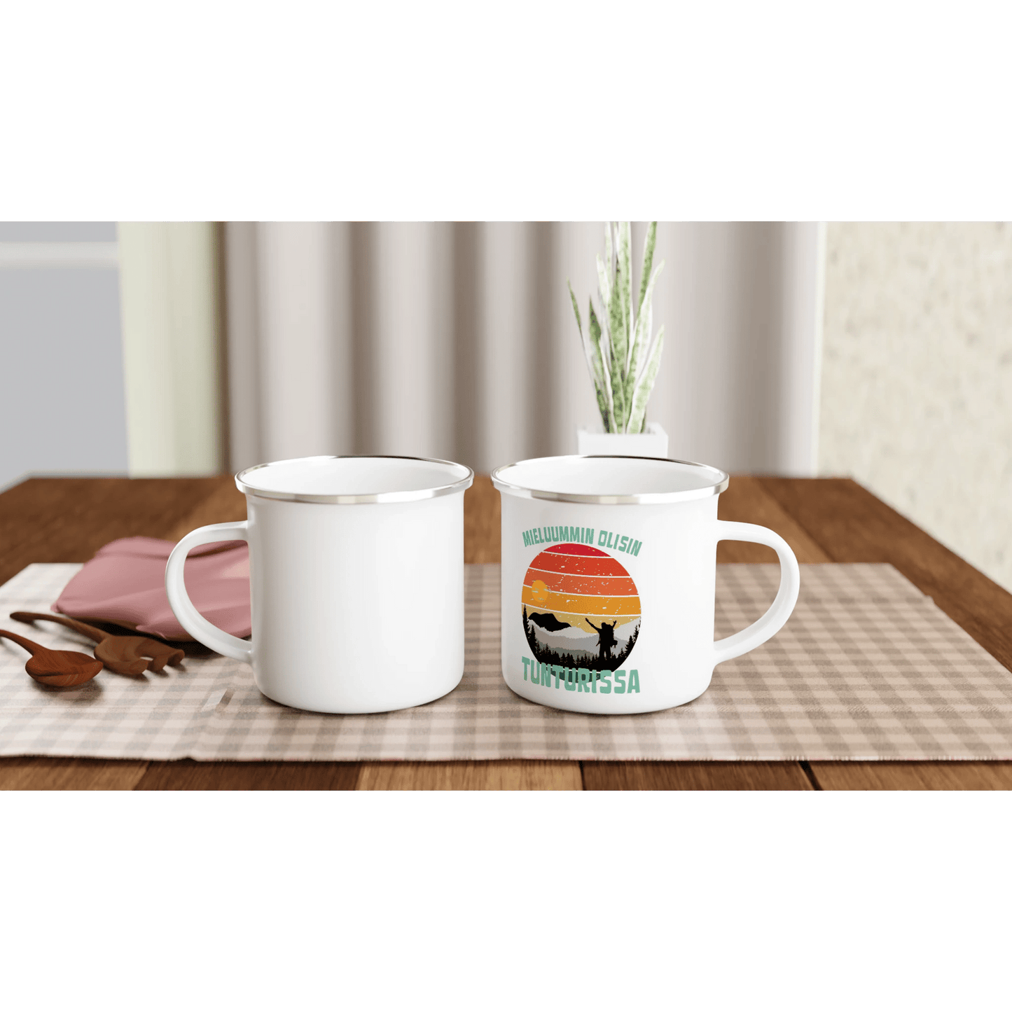 Mieluummin Olisin Tunturissa v.2 - Emalimuki 3,5dl - Mun Paita