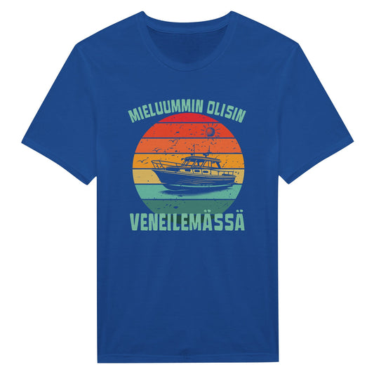 Mieluummin Olisin Veneilemässä v.4 - Miesten T - paita - Mun Paita