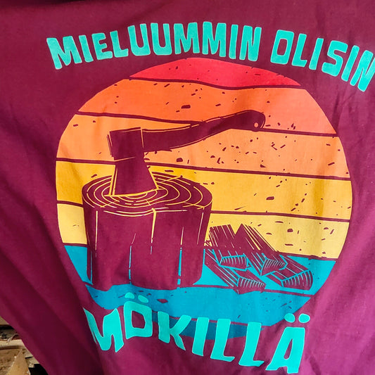 Mieluummin Olisin Mökillä Klapit - Miesten T-paita