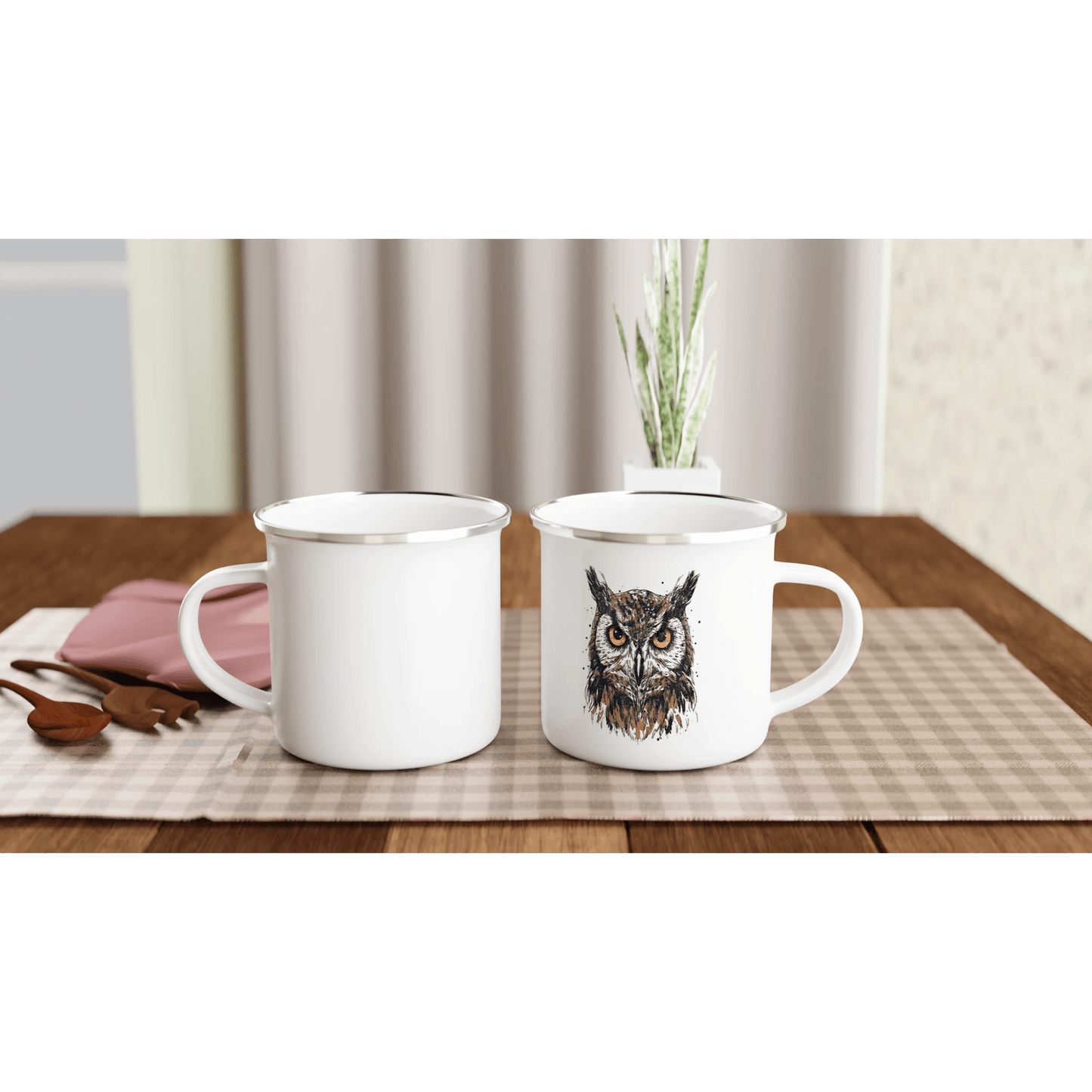 Pöllö - Emalimuki 3,5dl - Mun Paita