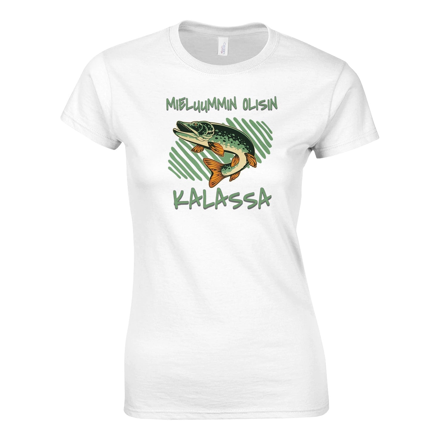 Kalastusaiheiset naisten t-paidat – Hauskat paidat kalastajanaisille - Mun Paita