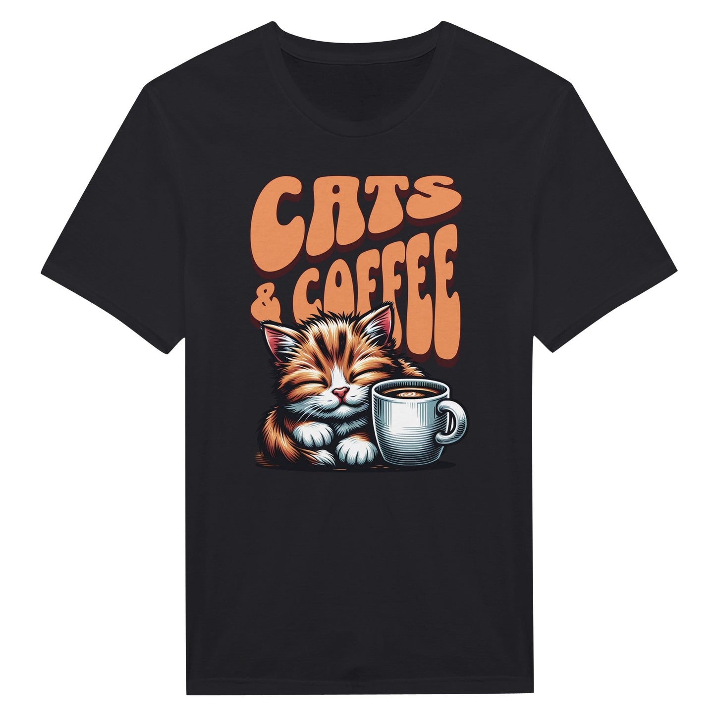 Cats And Coffee - Miesten T - paita - Mun Paita