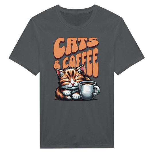 Cats And Coffee - Miesten T - paita - Mun Paita