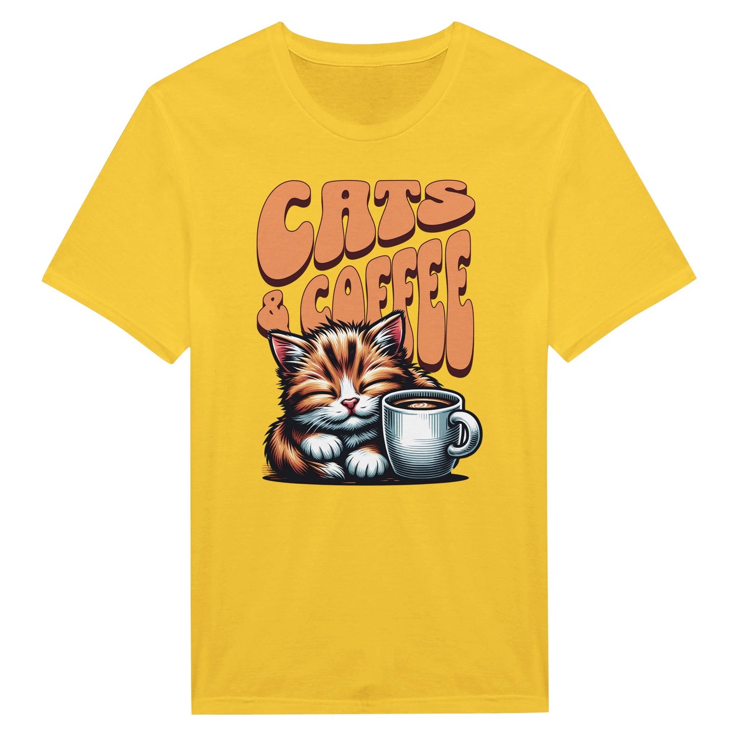 Cats And Coffee - Miesten T - paita - Mun Paita