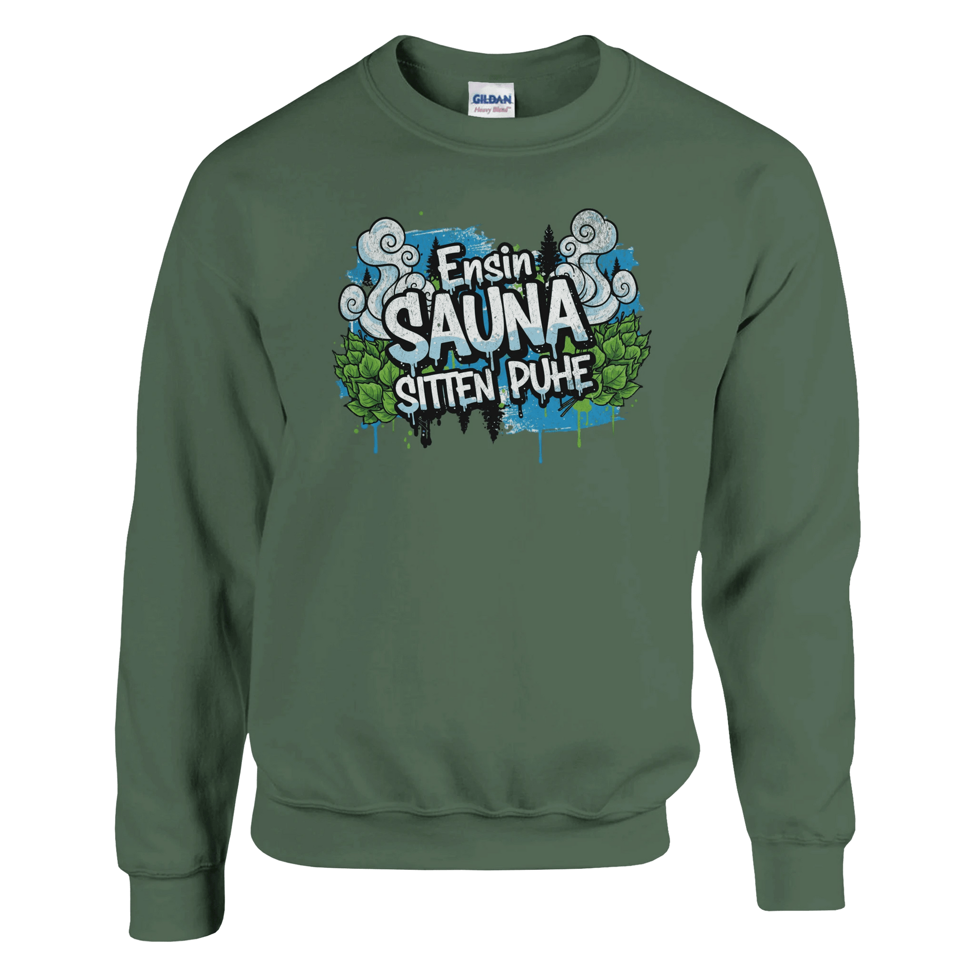 Ensin Sauna, Sitten Puhe - Collegepaita - Mun Paita