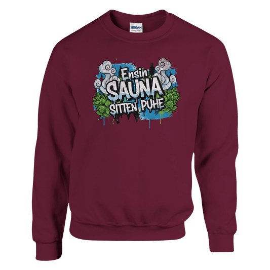 Ensin Sauna, Sitten Puhe - Collegepaita - Mun Paita