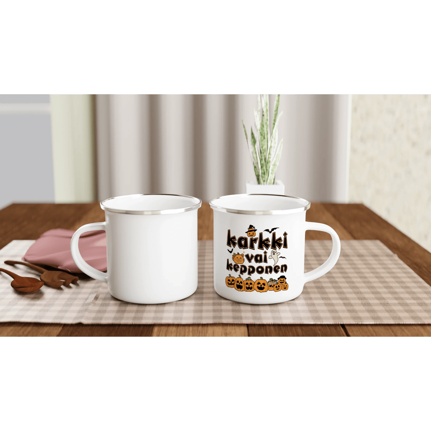 Karkki Vai Kepponen - Emalimuki 3,5dl - Mun Paita