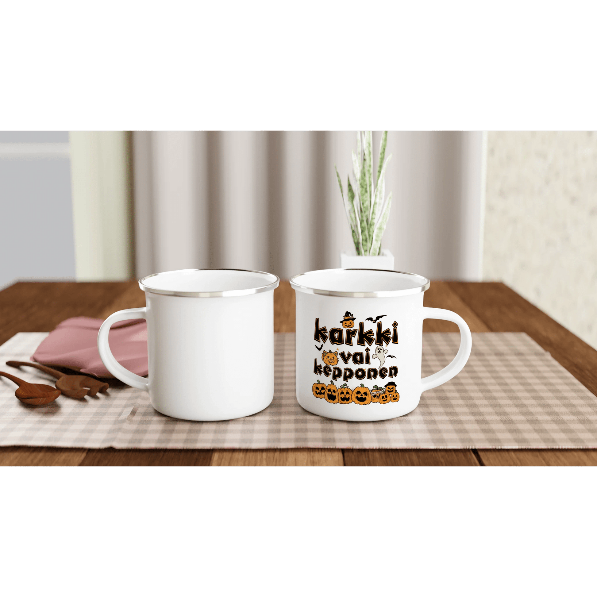 Karkki Vai Kepponen - Emalimuki 3,5dl - Mun Paita