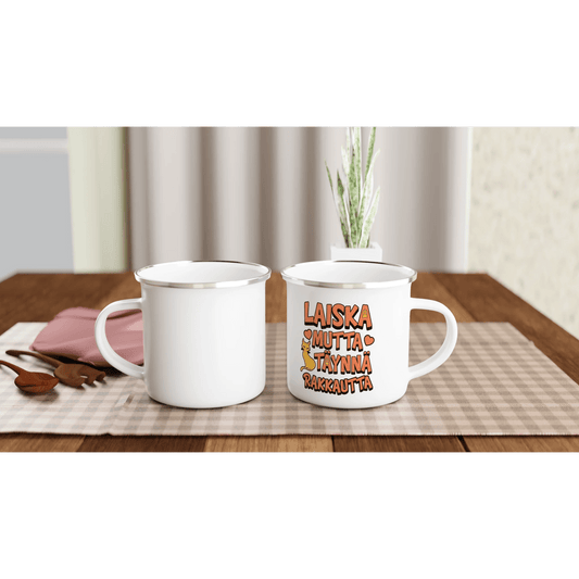 Laiska Mutta Täynnä Rakkautta - Emalimuki 3,5dl - Mun Paita