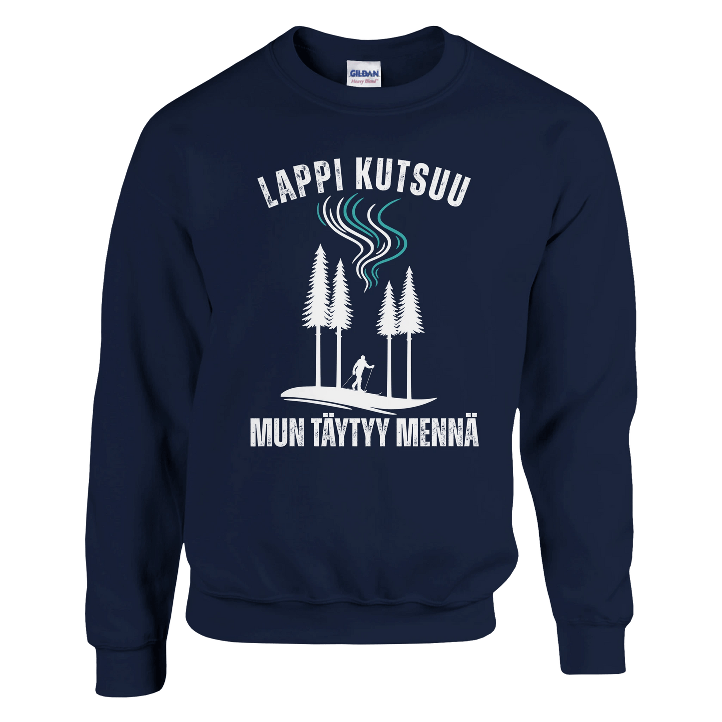 Lappi Kutsuu - Mun Täytyy Mennä - Hiihtäjä - Collegepaita - Mun Paita