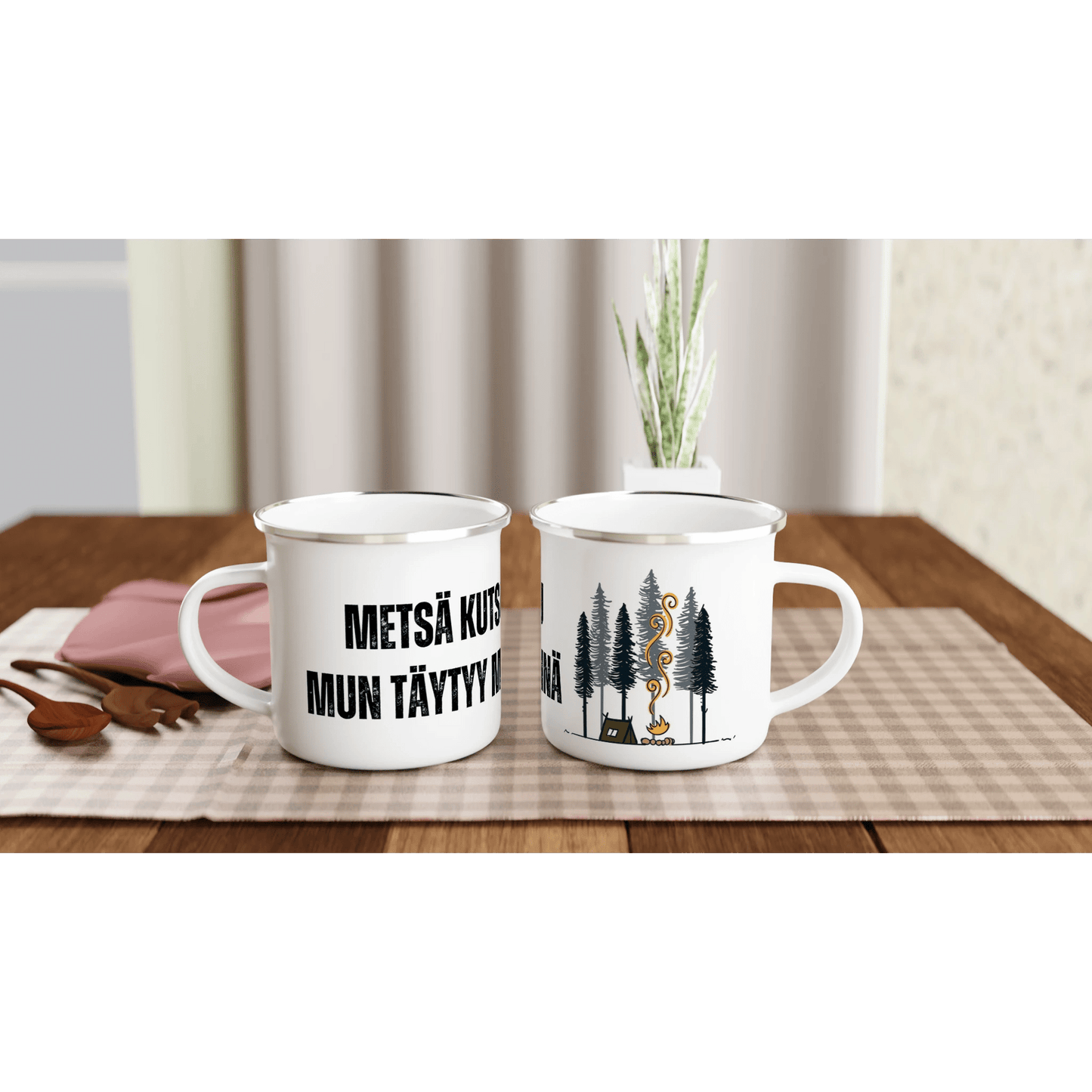 Metsä Kutsuu - Mun Täytyy Mennä - Emalimuki 3,5dl - Mun Paita