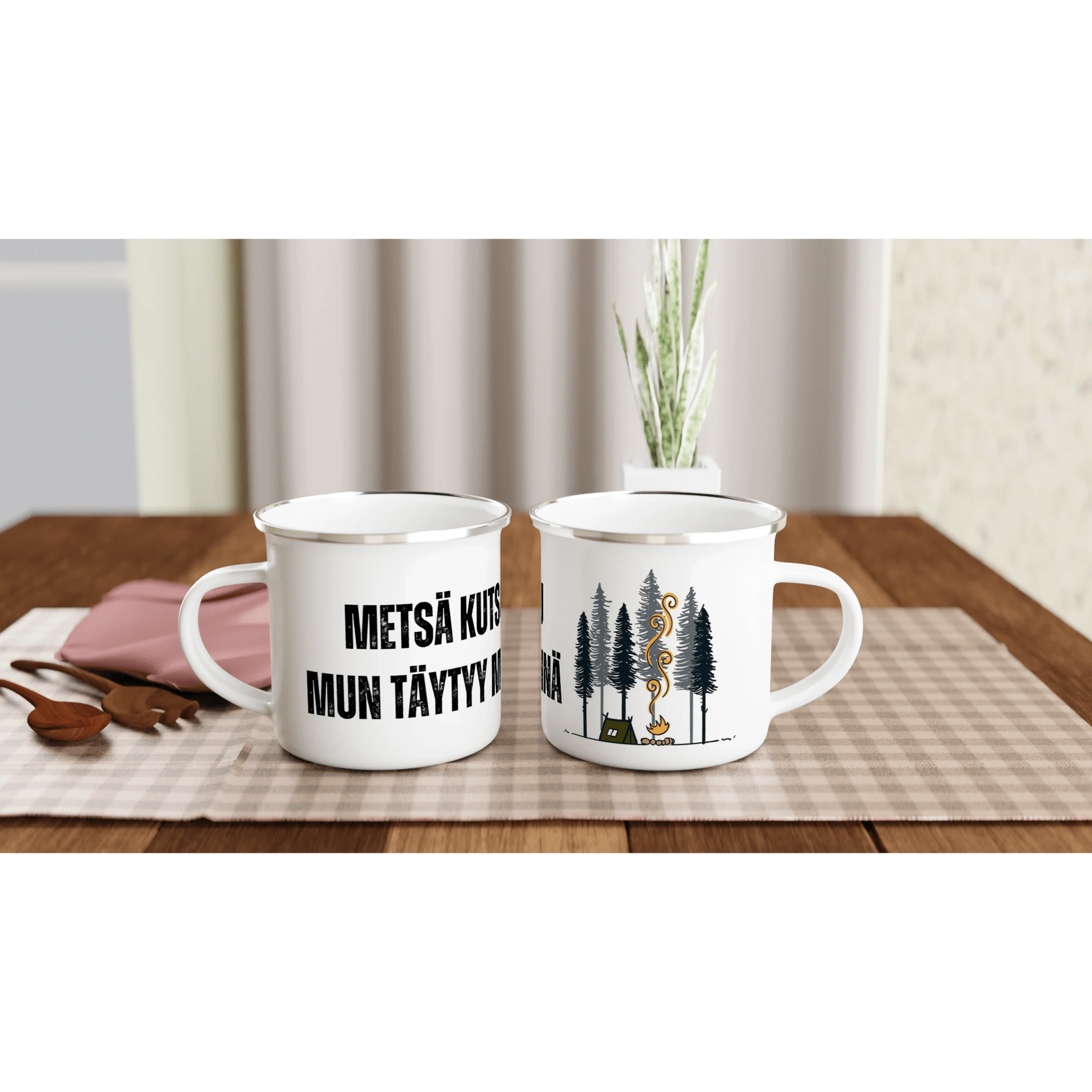 Metsä Kutsuu - Mun Täytyy Mennä - Emalimuki 3,5dl - Mun Paita