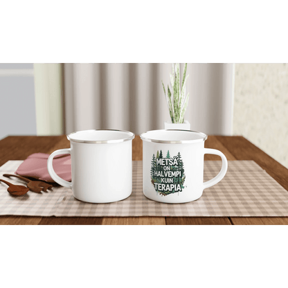 Metsä On Halvempi Kuin Terapia - Emalimuki 3,5dl - Mun Paita