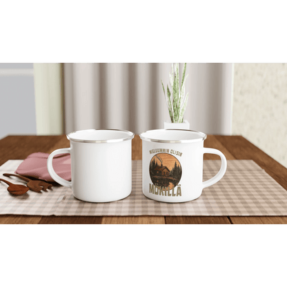 Mieluummin Olisin Hirsimökillä - Emalimuki 3,5dl - Mun Paita