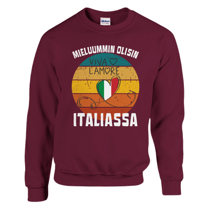 Mieluummin Olisin Italiassa - Collegepaita - Mun Paita