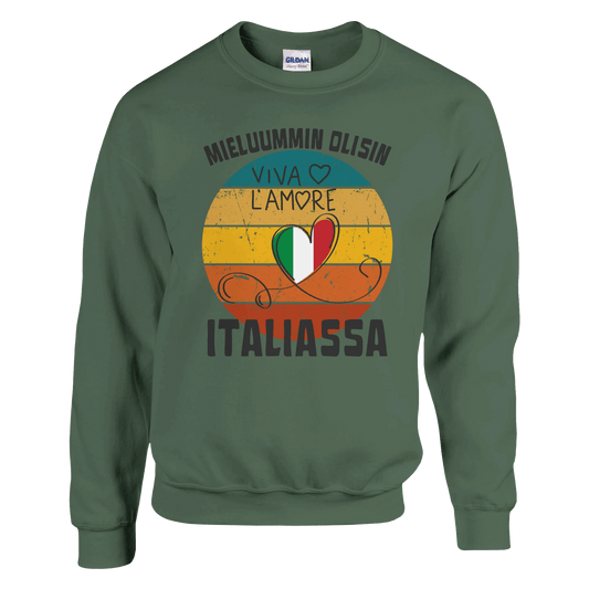 Mieluummin Olisin Italiassa - Collegepaita - Mun Paita