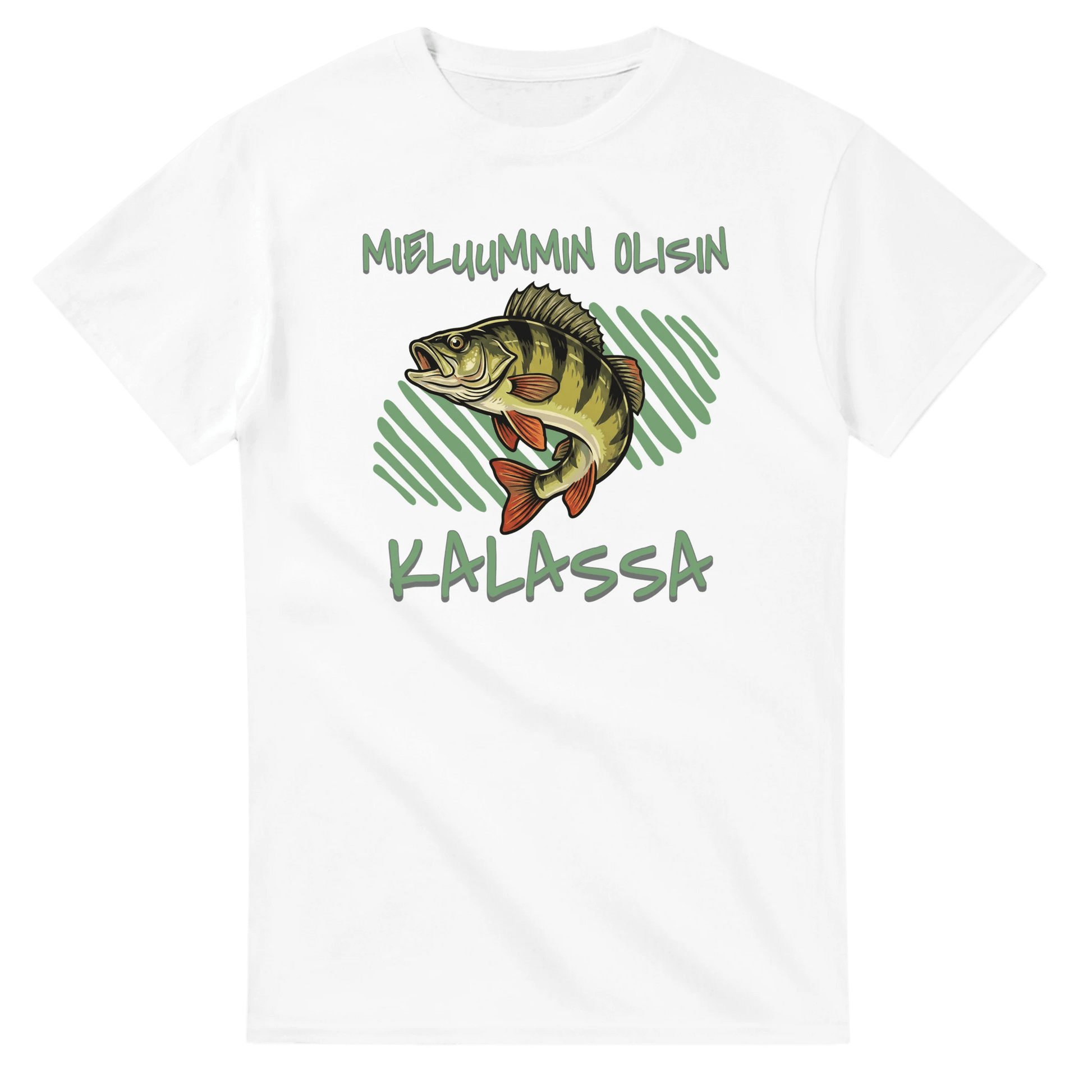 Mieluummin Olisin Kalassa - Ahven - 3XL - 5XL T - paita - Mun Paita