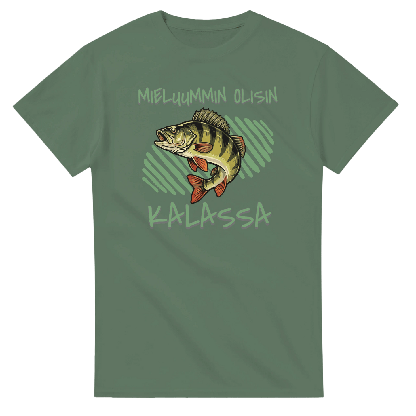 Mieluummin Olisin Kalassa - Ahven - 3XL - 5XL T - paita - Mun Paita