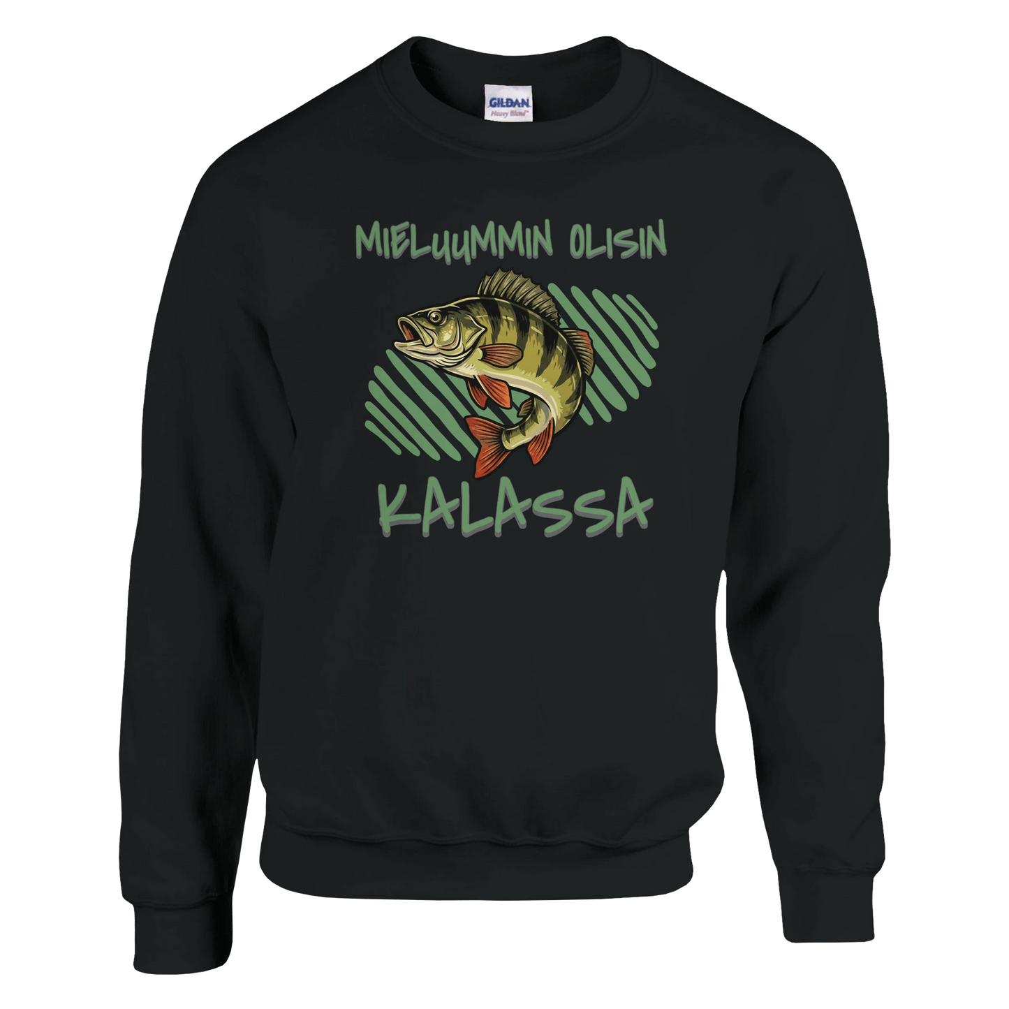 Mieluummin Olisin Kalassa - Ahven - Collegepaita - Mun Paita