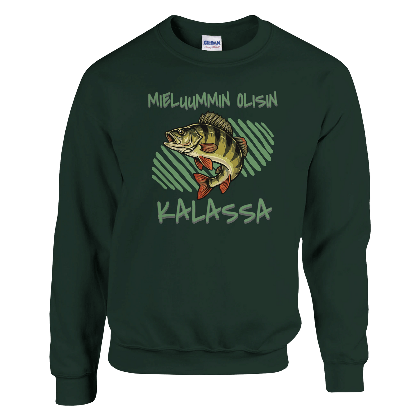 Mieluummin Olisin Kalassa - Ahven - Collegepaita - Mun Paita