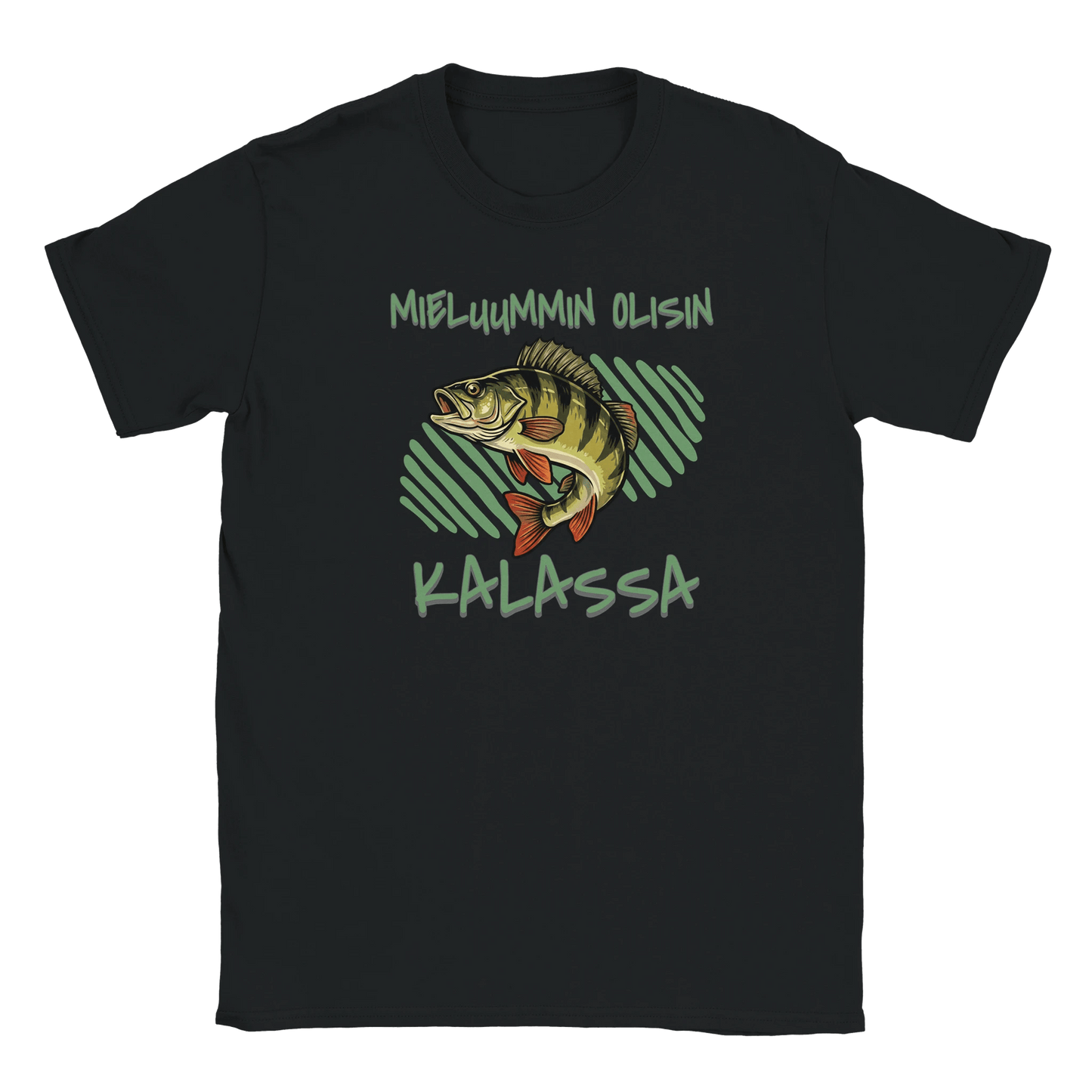 Mieluummin Olisin Kalassa - Ahven - Miesten T - paita - Mun Paita