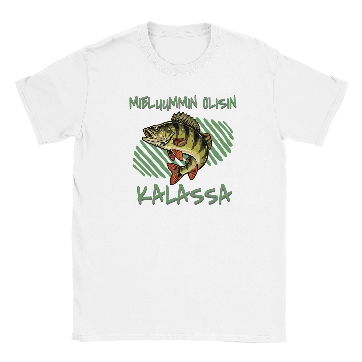 Mieluummin Olisin Kalassa - Ahven - Miesten T - paita - Mun Paita