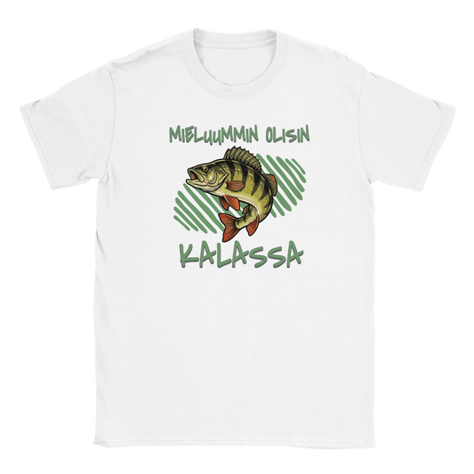 Mieluummin Olisin Kalassa - Ahven - Miesten T - paita - Mun Paita