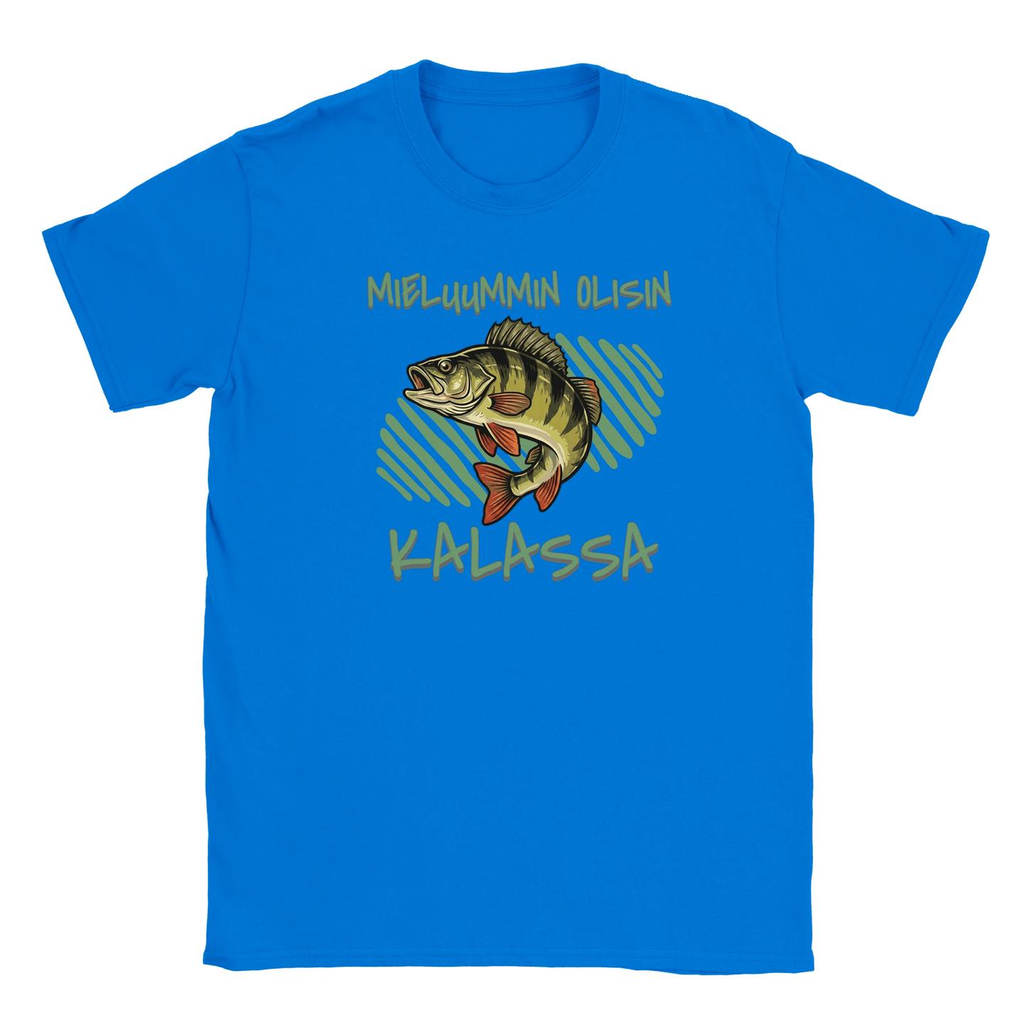 Mieluummin Olisin Kalassa - Ahven - Miesten T - paita - Mun Paita